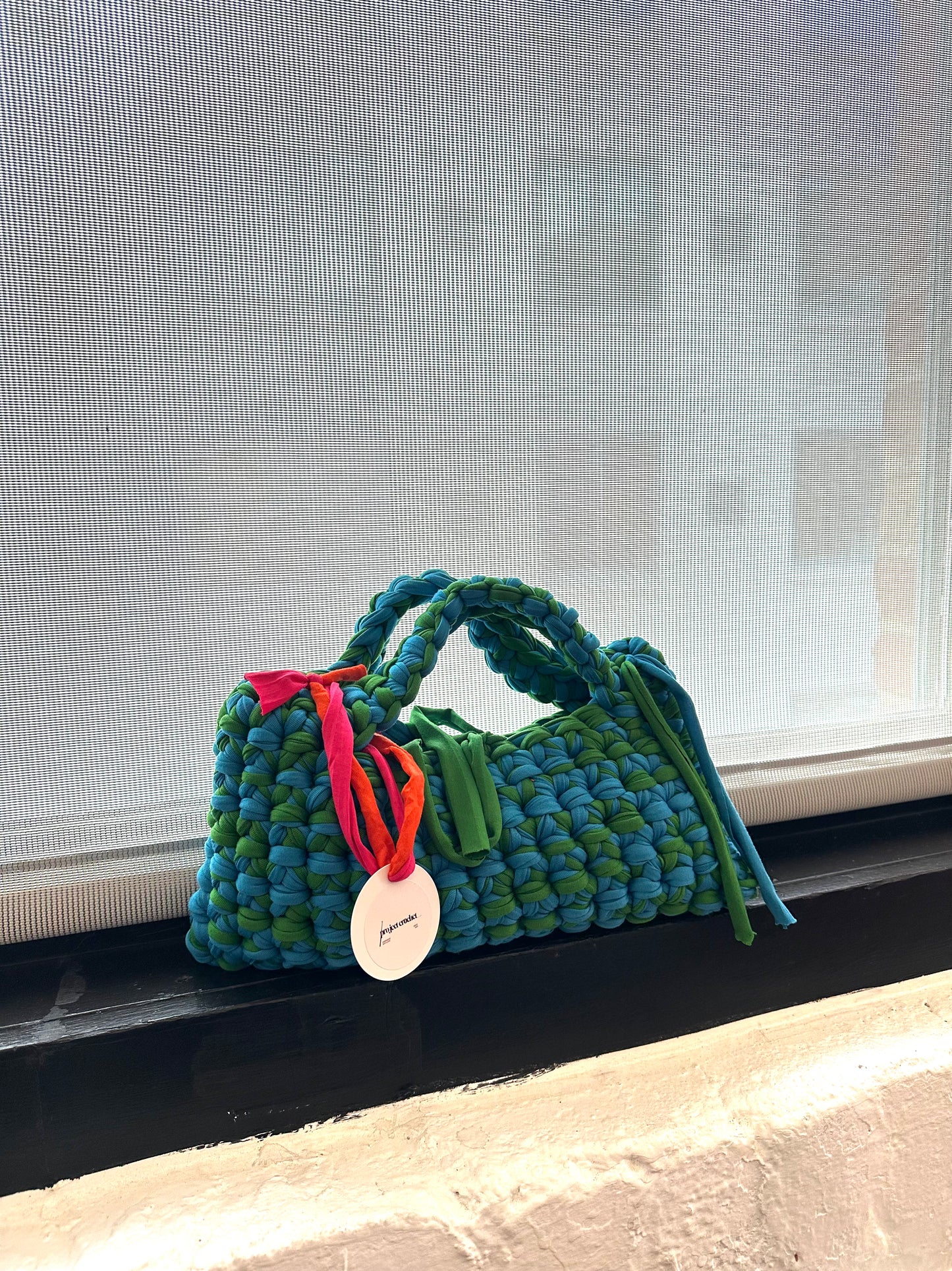 Mini "Hands On" Bag- blue+green