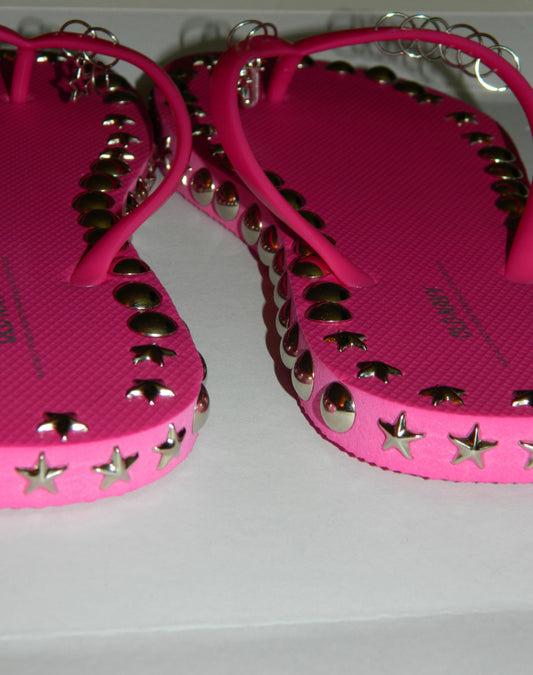 "Super Stunner" Flip Flops- hot pink