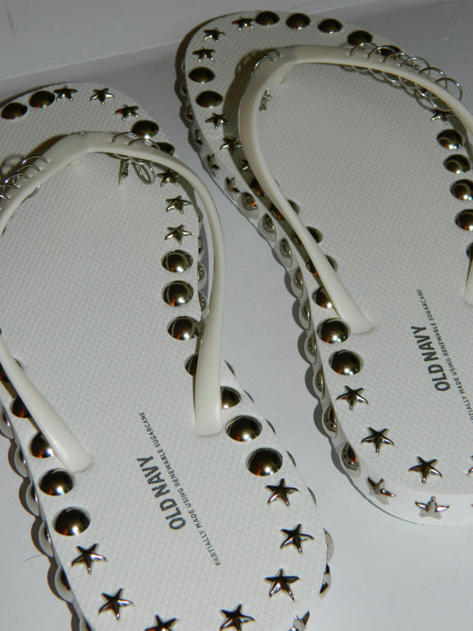 "Super Stunner" Flip Flops- white